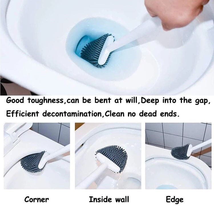 Silicone Toilet Brush With Holder Set, Flexible Toilet Cleaning Brush, Flexible Toilet Cleaning Bowl Brush Head With Silicone Bristles Silicone Toilet Brush With Holder Set, Flexible Toilet Cleaning Brush, Flexible Toilet Cleaning Bowl Brush Head With Silicone Bristles